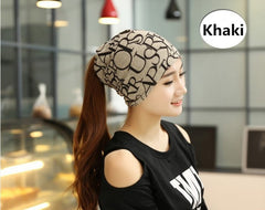 Cap Knitted Scarf Letter Beanies