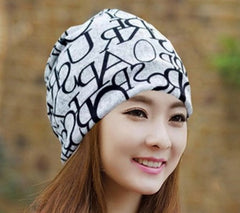 Cap Knitted Scarf Letter Beanies