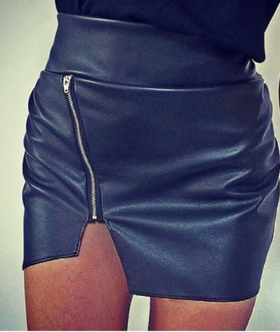  Clasical Leather Short Skirt