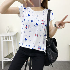 Carton Letter Print Female Top