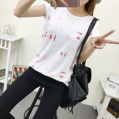 Carton Letter Print Female Top