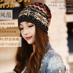 Cap Knitted Scarf Letter Beanies