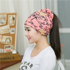 Cap Knitted Scarf Letter Beanies