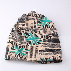 Cap Knitted Scarf Letter Beanies