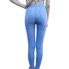 High Waist Push Up Elastic Jeans