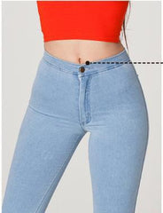 High Waist Push Up Elastic Jeans