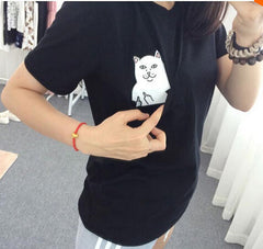 Cat Lovers Pocket Summer T Shirt