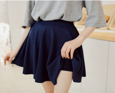 High Waist Pleated Short Skirt