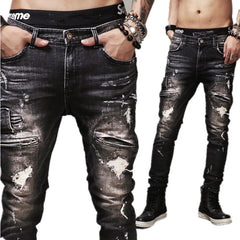 High Quality Mens Ripped Biker Jeans