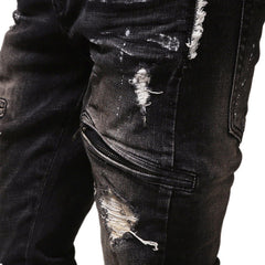 High Quality Mens Ripped Biker Jeans