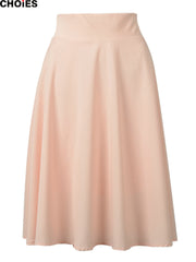 High Waist Midi Skater Skirt