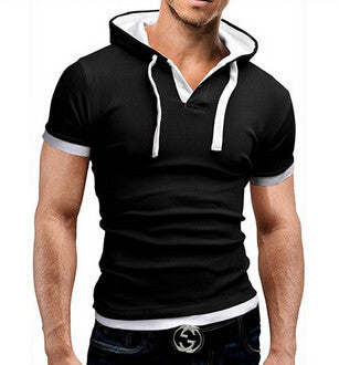  Men's Hooded Sling Short-Sleeved Tees