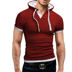  Men's Hooded Sling Short-Sleeved Tees