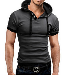  Men's Hooded Sling Short-Sleeved Tees