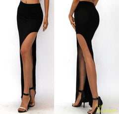 Women High Waist Open Side Split Skirt