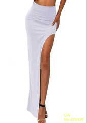 Women High Waist Open Side Split Skirt