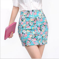 Fashion Girl Flower Print Skirt