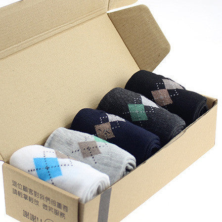 Rhombus Printing Business Men's Socks