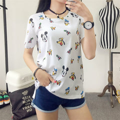 Carton Letter Print Female Top