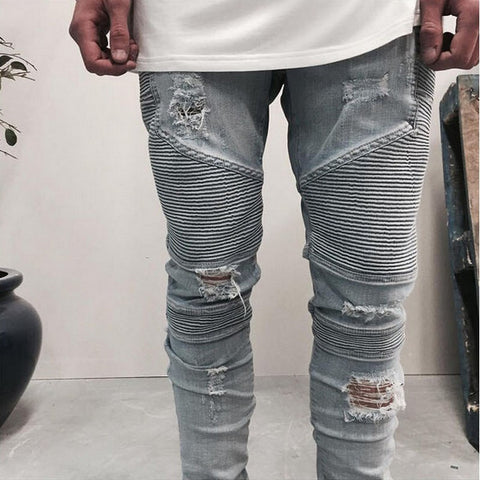 Men's Skinny Rock Ripped Jeans