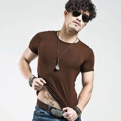  V Neck Short Sleeve Men Tees 